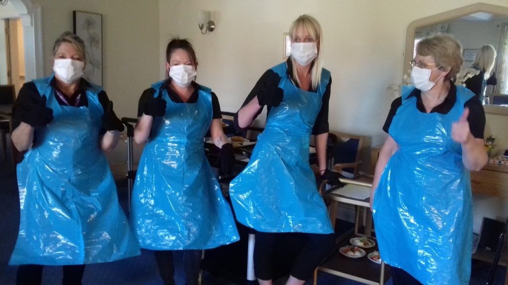 Links View staff in PPE delivering meals to residents homes. How we've remained an entirely coronavirus free zone.